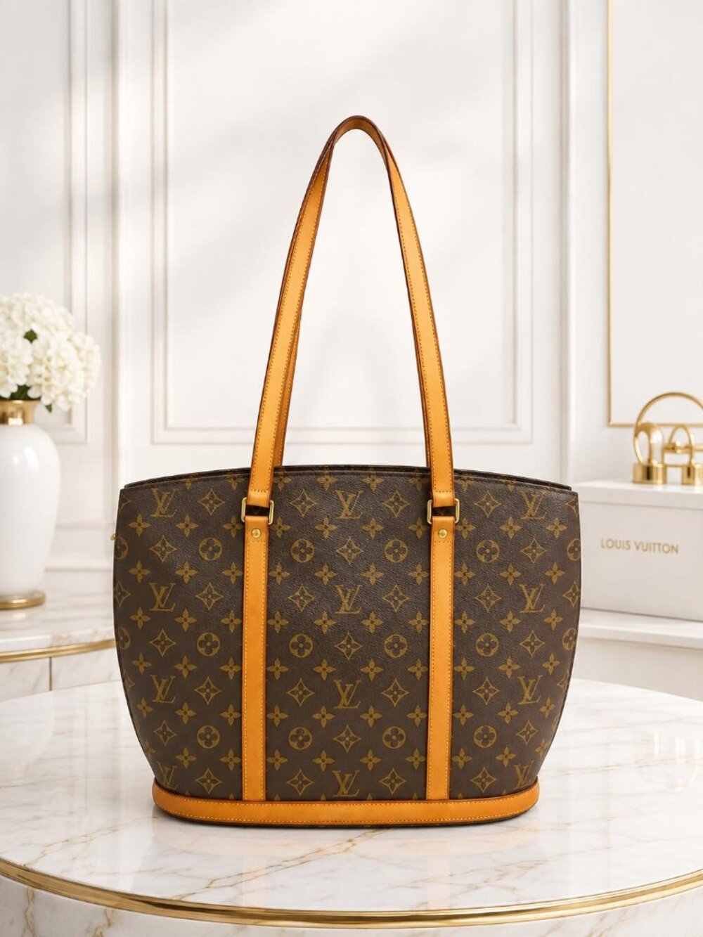 Authentic Louis Vuitton Babylone Monogram Canvas Tote Bag